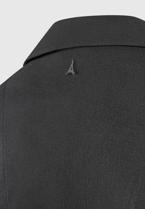 Asymmetric Tailored Cropped Blazer - Grey
