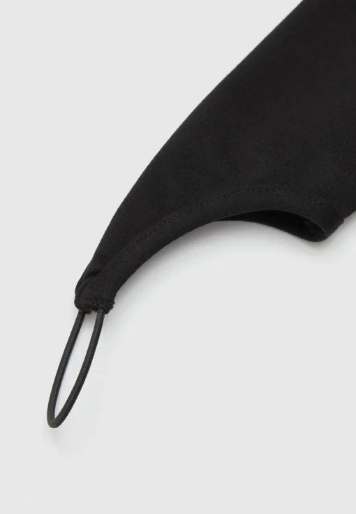 Contrast Asymmetric Bodysuit - Black