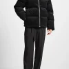Corduroy Puffer Jacket - Black