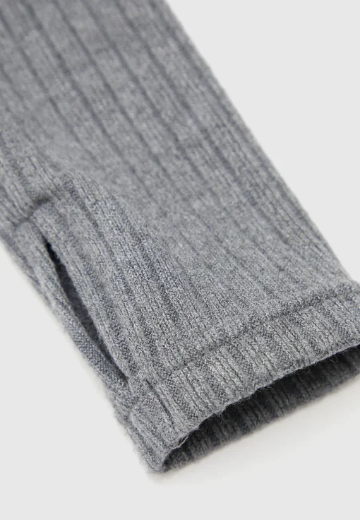 Crop Top with Knitted Overlay - Black/Grey