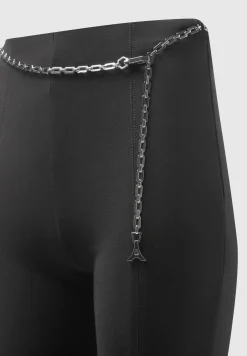 Fit and Flare Leggings with Chain - Black