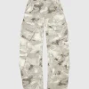 High Waisted Camo Cargo Pants - Grey