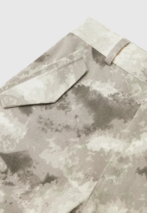 High Waisted Camo Cargo Pants - Grey