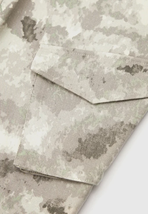 High Waisted Camo Cargo Pants - Grey