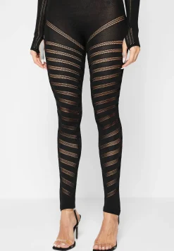Knitted Contour Jumpsuit with Sleeves - Black