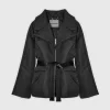 Nylon Belted Blazer Jacket - Black