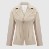 Tailored Double Breasted Blazer - Taupe