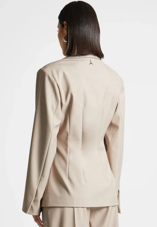 Tailored Double Breasted Blazer - Taupe