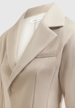 Tailored Double Breasted Blazer - Taupe