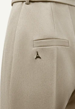 Tailored Pleat Jumpsuit with Belt - Beige