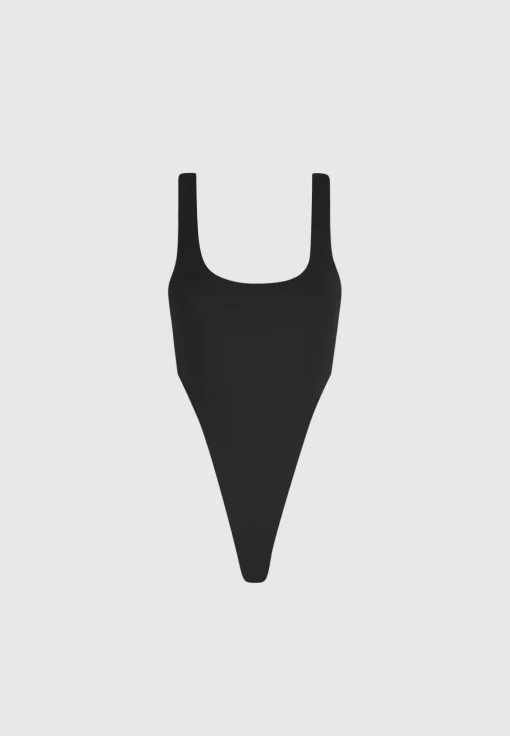 Éternelle High Leg Bodysuit - Black