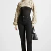 Turtleneck Cable Knit Arm Warmers - Beige