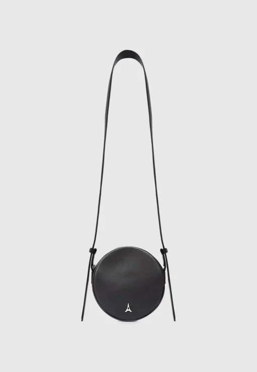 Vegan Leather Embossed Eiffel Bag - Black