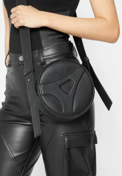 Vegan Leather Embossed Eiffel Bag - Black