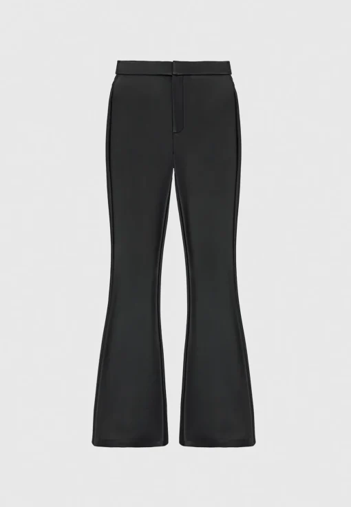 Vegan Leather Mini Flared Leggings - Black