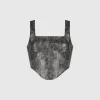 Vintage Vegan Leather Corset Top - Grey