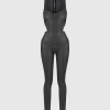 Vintage Vegan Leather Corset Jumpsuit - Black