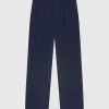 Waffle Seersucker Trousers - Navy