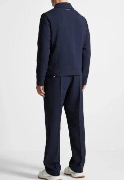Waffle Seersucker Trousers - Navy