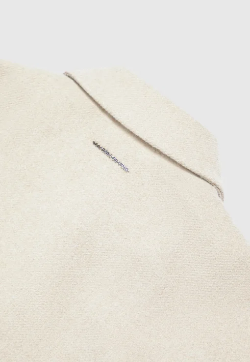 Wool Blend Boxy Jacket - Beige