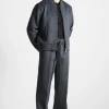 Wool Blend Marl Bomber Jacket - Charcoal Grey