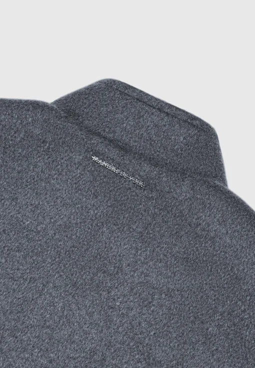 Wool Blend Marl Bomber Jacket - Charcoal Grey