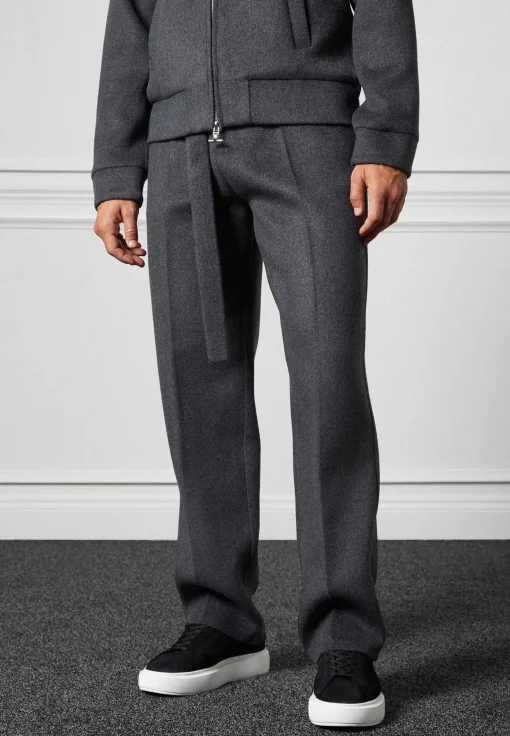 Wool Blend Marl Bomber Jacket - Charcoal Grey