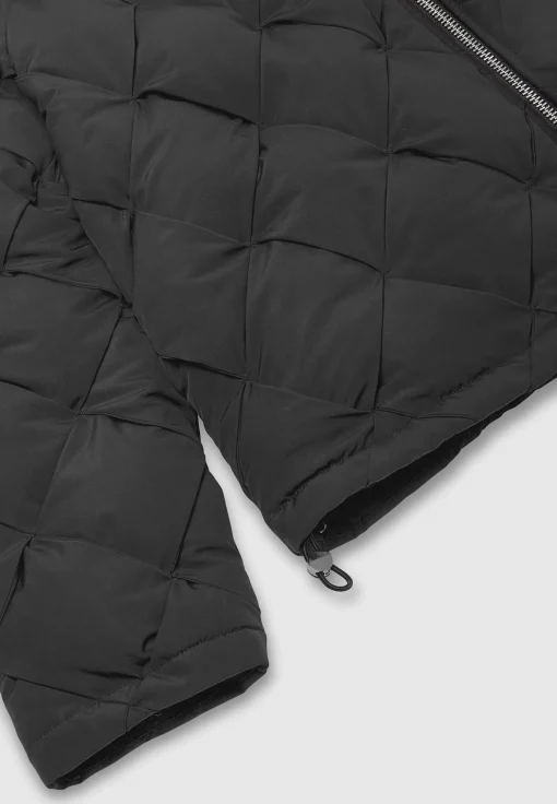Woven Interlock Puffer Jacket - Black
